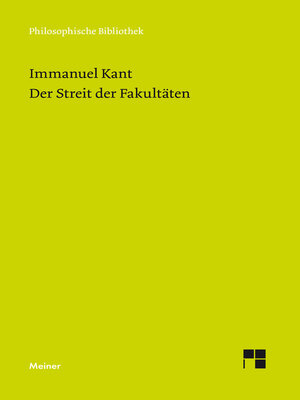 cover image of Der Streit der Fakultäten